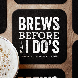 Brews vor meiner schwarz-weißen Junggesellenparty Rechteckiger Pappuntersetzer