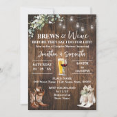 Brews & Wine bevor ich Western Brautparty mache Einladung (Vorderseite)