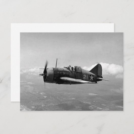 Brewster F2A Buffalo Postkarte (Vorne/Hinten)