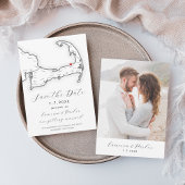 Brewster MA Cape Cod Karte Schwarz-Weiß Hochzeit