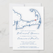 Brewster MA Lässig Hochzeit Probe Dinner Einladung (Vorderseite)