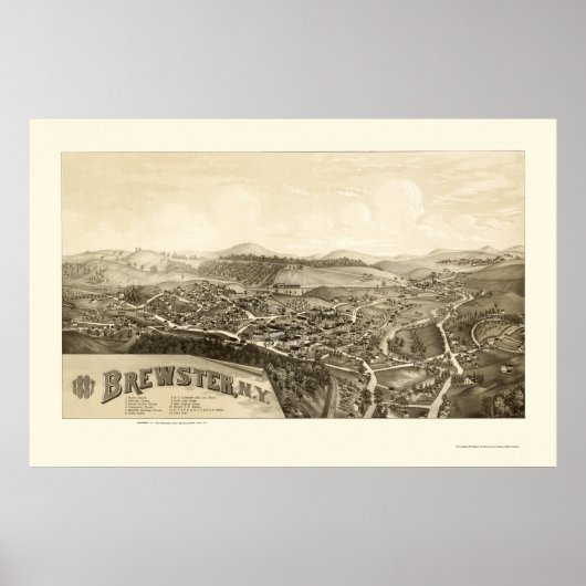 Brewster, NY Panoramic Map - 1887 Poster (Vorne)