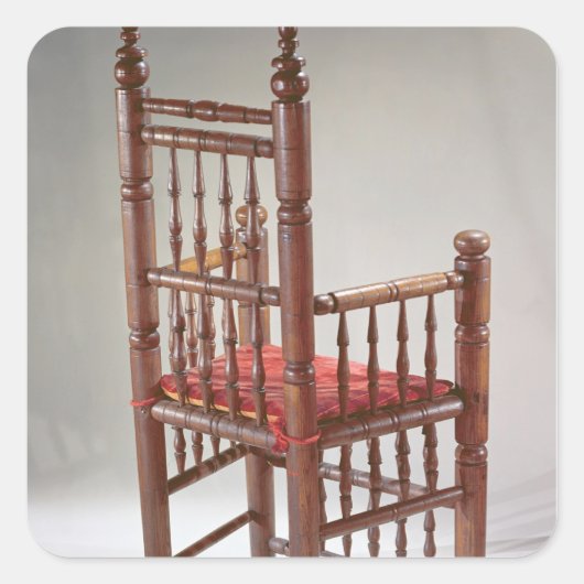 Brewster-Vorsitzende Quadratischer Aufkleber (Vorderseite)