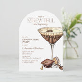 Brewtiful Espresso Martini Arched Abschluss Einladung (Stehend Vorderseite)