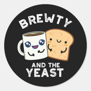 Brewty und der heftige lustige Film Pun Dark BG Runder Aufkleber