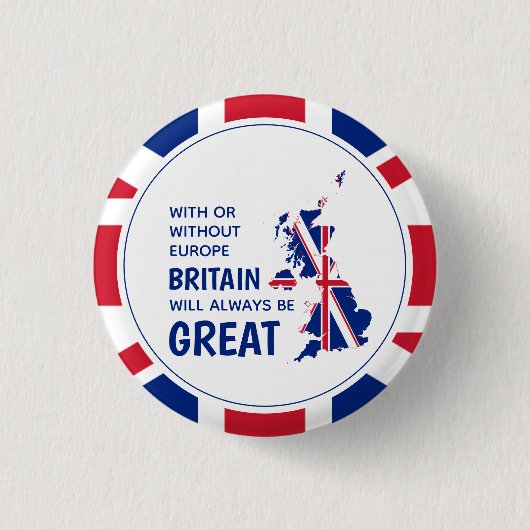 BREXIT Britain Always Great Patriotic Union Jack Button (Vorderseite)