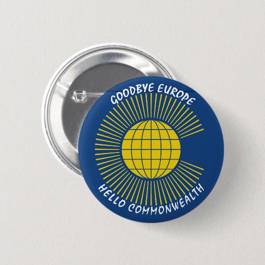 BREXIT Goodbye Europe Hallo COMMONWEALTY Button (Vorne & Hinten)