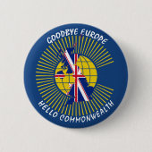 BREXIT Goodbye Europe Hello COMMONWEALTY UK Button (Vorderseite)
