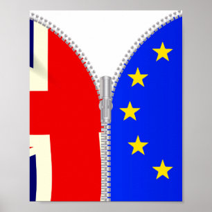 Brexit Großbritannien aufgeteilter Reißverschluss Poster