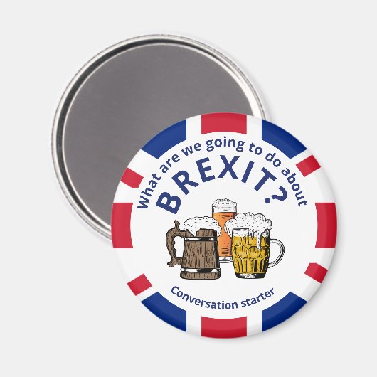 BREXIT Union Jack Conversation Starter "Kühlschran Magnet (Vorderseite/Rückseite)