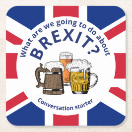 BREXIT Union Jack Conversation Starter Rechteckiger Pappuntersetzer