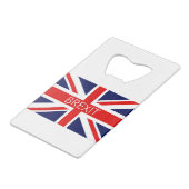 BREXIT UNION JACK - HOCHWERTIGES BILD GELDBEUTEL FLASCHENÖFFNER (Vorderseite Schrägansicht)