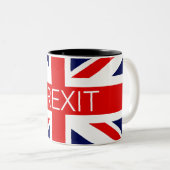 BREXIT UNION JACK - HOCHWERTIGES BILD ZWEIFARBIGE TASSE (VorderseiteRechts)