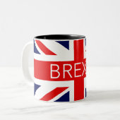 BREXIT UNION JACK - HOCHWERTIGES BILD ZWEIFARBIGE TASSE (Vorderseite Links)
