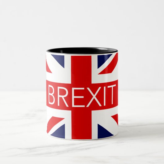 BREXIT UNION JACK - HOCHWERTIGES BILD ZWEIFARBIGE TASSE (Mittel)