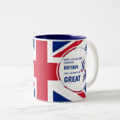 BREXIT UNION JACK Patriotic Großbritannien immer G Zweifarbige Tasse (VorderseiteRechts)