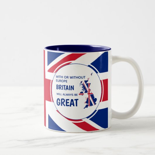 BREXIT UNION JACK Patriotic Großbritannien immer G Zweifarbige Tasse (Rechts)