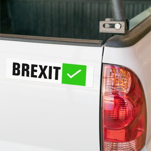 Brexit Zeichen mit grünem Autoaufkleber (Auf Lkw)