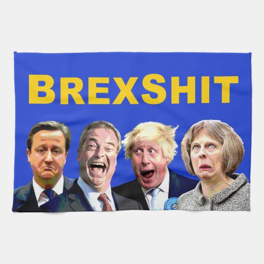 BREXSHIT, lustige Botschaft gegen den Brexit: Geschirrtuch (Horizontal)