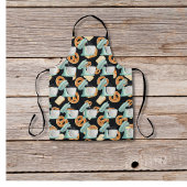 Brezel, Brot und Mixer schwarz Schürze