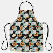 Brezel, Brot und Mixer schwarz Schürze (Vorderseite)