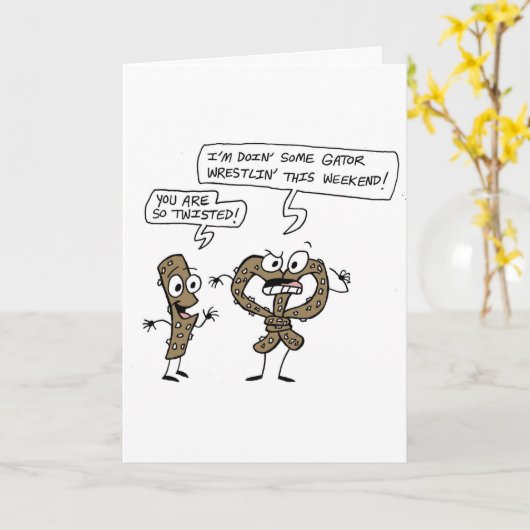 Brezel-Gruß-Karte Karte (Gelbe Blume)