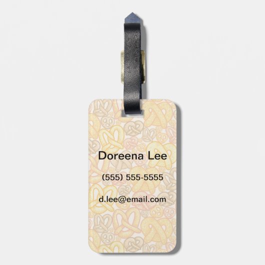 Brezel-Muster Gepäckanhänger (Rückseite vertikal)