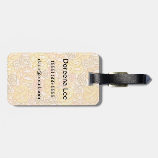 Brezel-Muster Gepäckanhänger (Rückseite horizontal)