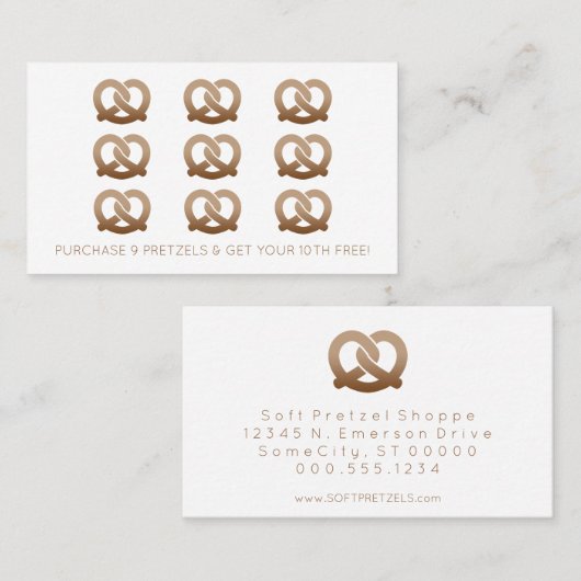 Brezelloyalitäts-Briefmarke Treuekarte (Vorne/Hinten)