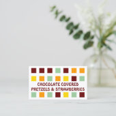 BREZELN und ERDBEEREN (Modquadrate) Visitenkarte (Stehend Vorderseite)