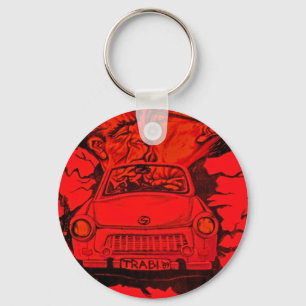 Brezhnev u. Honecker, Trabant-Auto, Berlin - Rot Schlüsselanhänger
