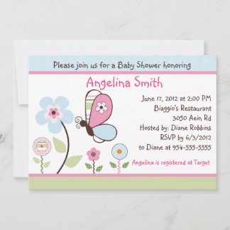 Bria Garden/Butterfly Baby Dusche Einladung