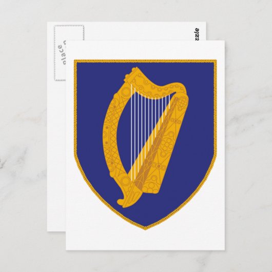Brian Boru Harp - Symbol Irlands Postkarte (Vorne/Hinten)