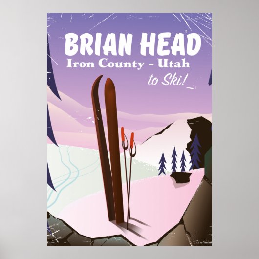 Brian Head, Iron Landkreis Utah, USA Ski Poster (Vorne)