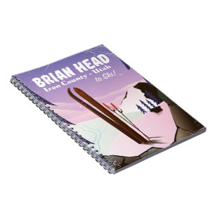 Brian Head, Iron Landkreis Utah, USA Ski Poster Notizblock