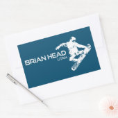 Brian Head Resort Utah Snowboarder Rechteckiger Aufkleber (Umschlag)