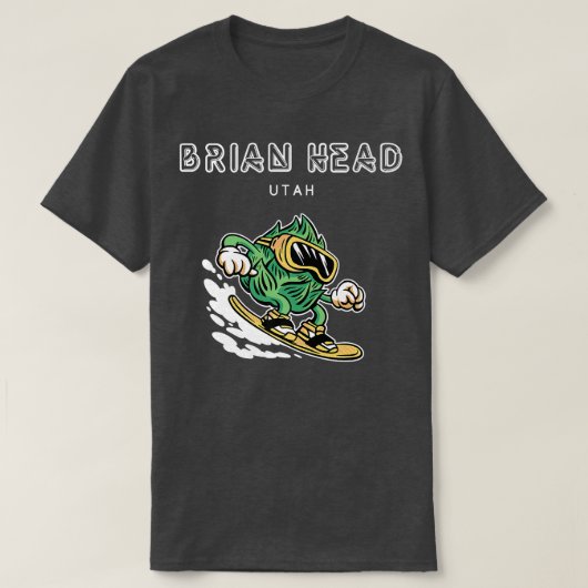 Brian Head Utah Funny Snowboarding Bierhops T-Shirt (Design vorne)