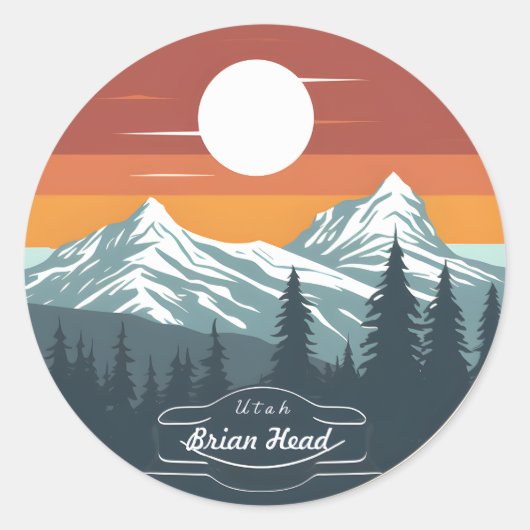 Brian Head Utah Mountain Sunset Stickers – Set of  (Vorderseite)