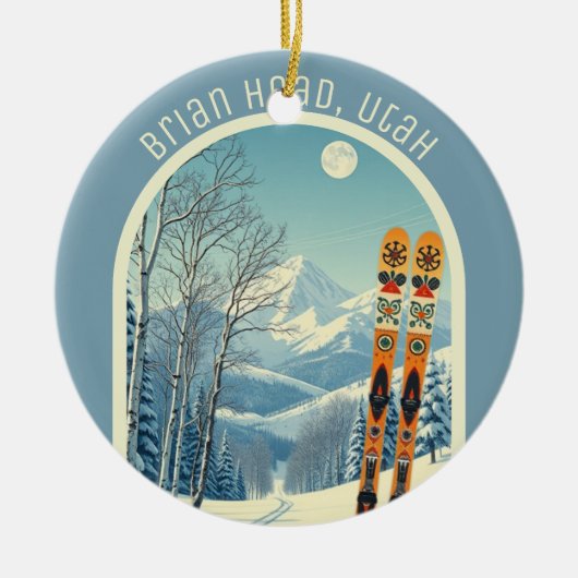 Brian Head Utah ski souvenir  Keramik Ornament (Vorne)