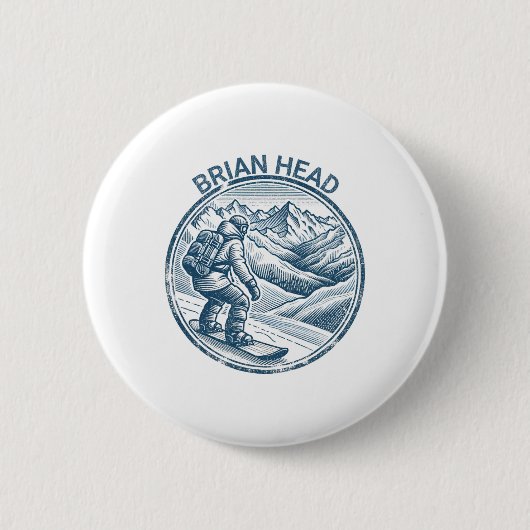 Brian Head Utah Snowboarder Button (Vorderseite)