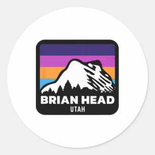 Brian Head Utah Snowboarder Familie Ski Tri Runder Aufkleber