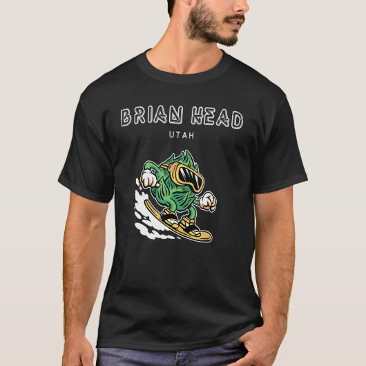 Brian Head Utah Snowboarding Bierhops T-Shirt (Vorderseite)
