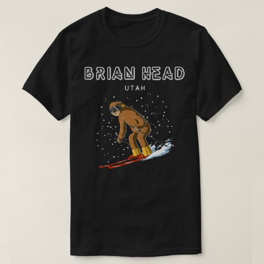 Brian Head Utah USA Sloth Ski Geschenk T-Shirt (Design vorne)