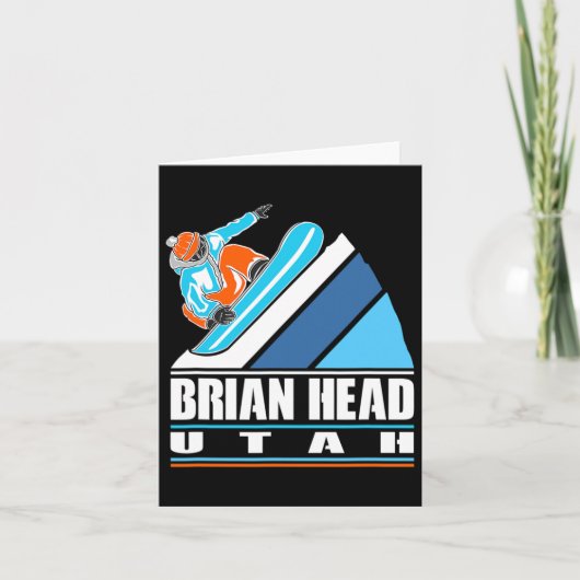 Brian Head Utah - Vintager Snowboarder Karte (Vorderseite)