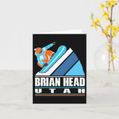 Brian Head Utah - Vintager Snowboarder Karte (Gelbe Blume)