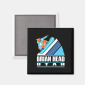Brian Head Utah - Vintager Snowboarder Magnet (Vorderseite/Rückseite)