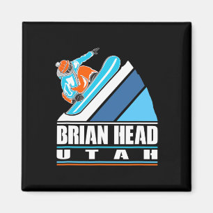 Brian Head Utah - Vintager Snowboarder Magnet