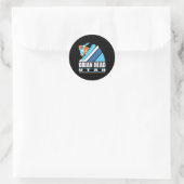 Brian Head Utah - Vintager Snowboarder Runder Aufkleber (Tasche)