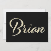 Brian Name white gold Handwriting Karte (Vorderseite)
