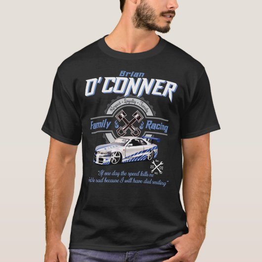 Brian O&x27;Conner Family Racing Schnell und zorni T-Shirt (Vorderseite)